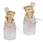 Barattolo Orso Palloncino Rosa H12 Bomboniere ETM