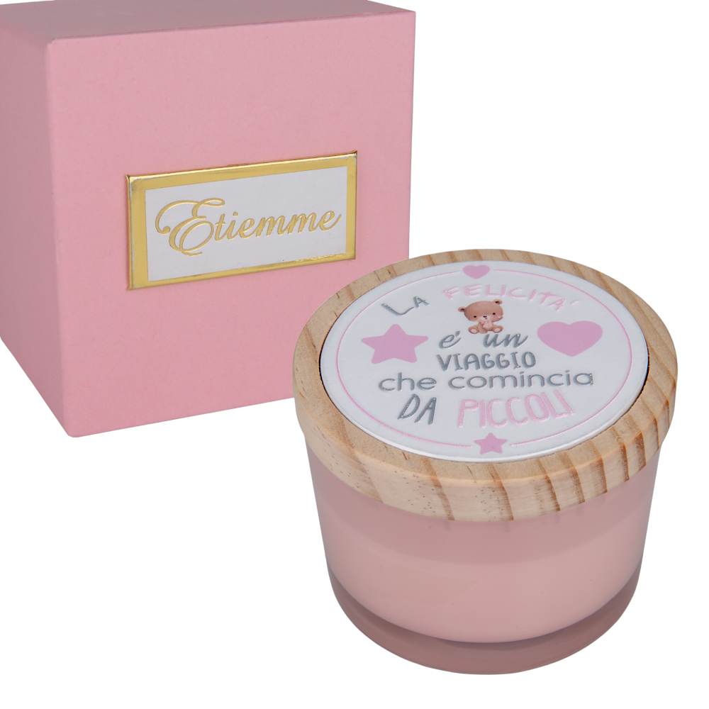 Candela Sfavilla Rosa Dm7,5 H6 C/Box Bomboniere ETM