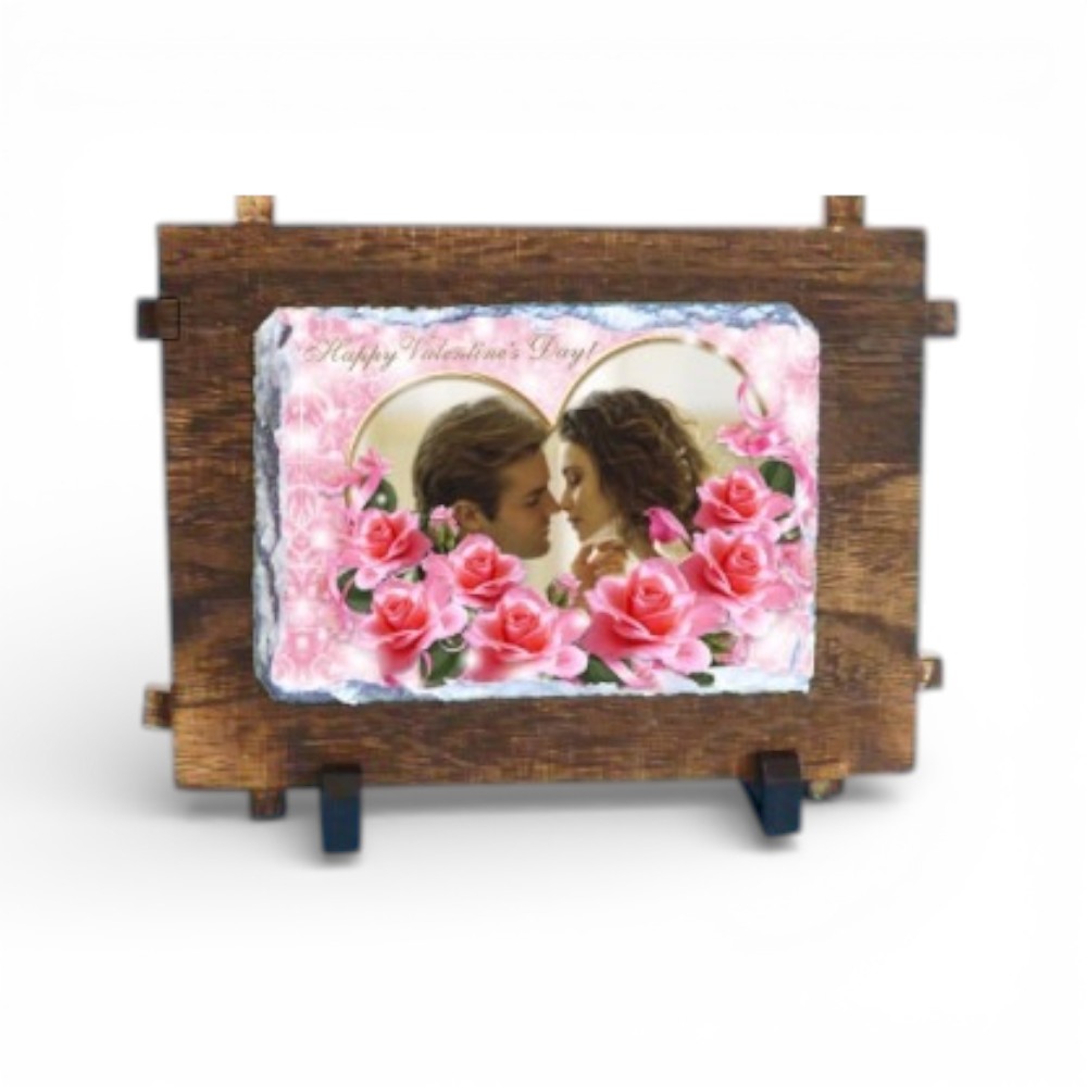 Foto o frase in ardesia personalizzabile su supporto in legno