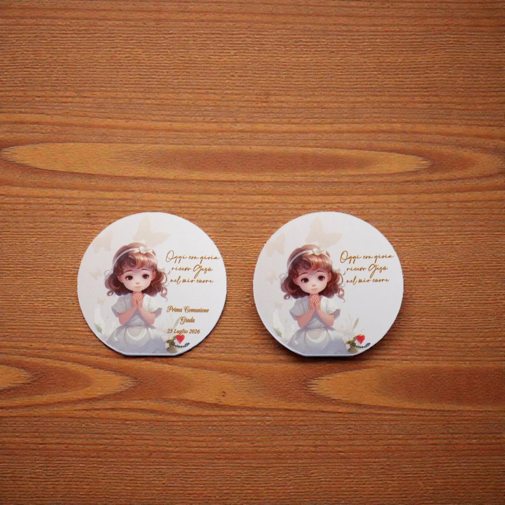 Quadretto Comunione Femminuccia 10 cm Cuorematto - immagine 2