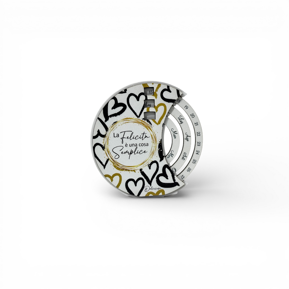 Calendario 12x11cm cuori