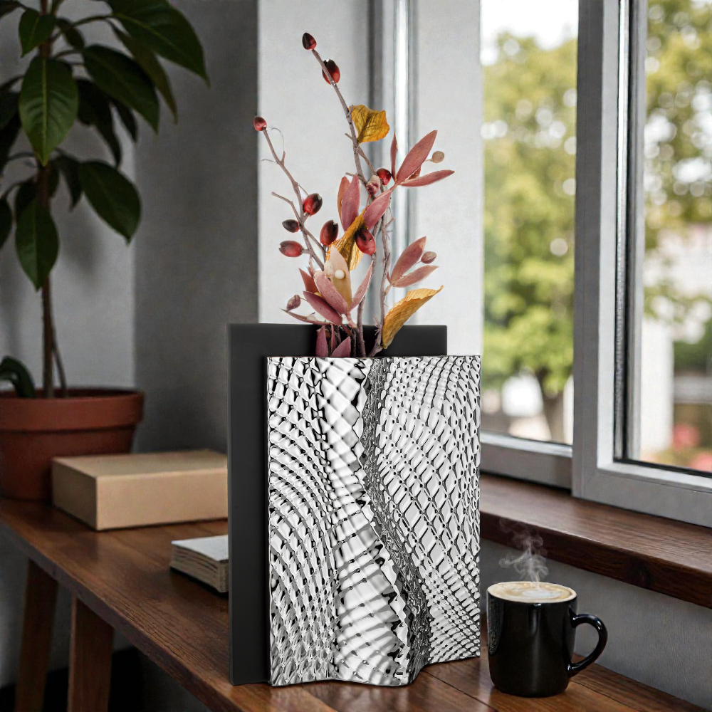 Vaso Ophis H.30 Nero Argento – Bongelli Preziosi - immagine 2