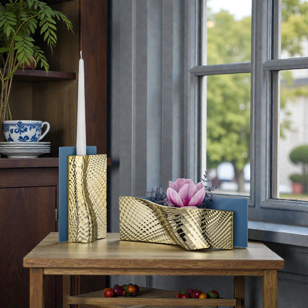 Portacandele Ophis H.22 Blu Oro – Bongelli Preziosi - immagine 2