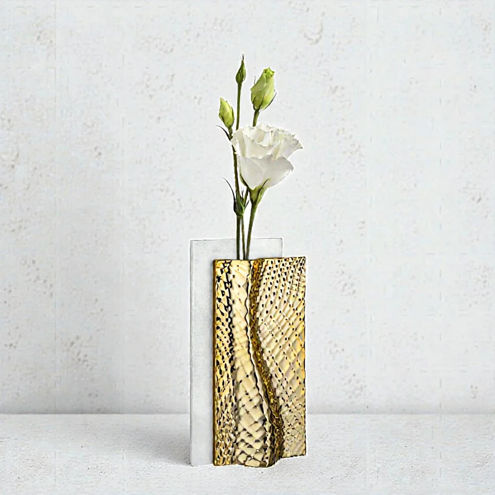 Portacandele Ophis H.22 Bianco Oro – Bongelli Preziosi - immagine 2