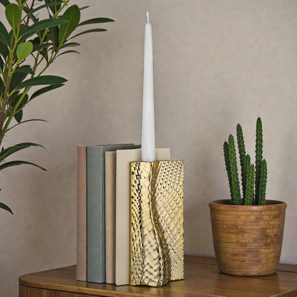 Portacandele Ophis H.22 Nocciola Oro – Bongelli Preziosi - immagine 2