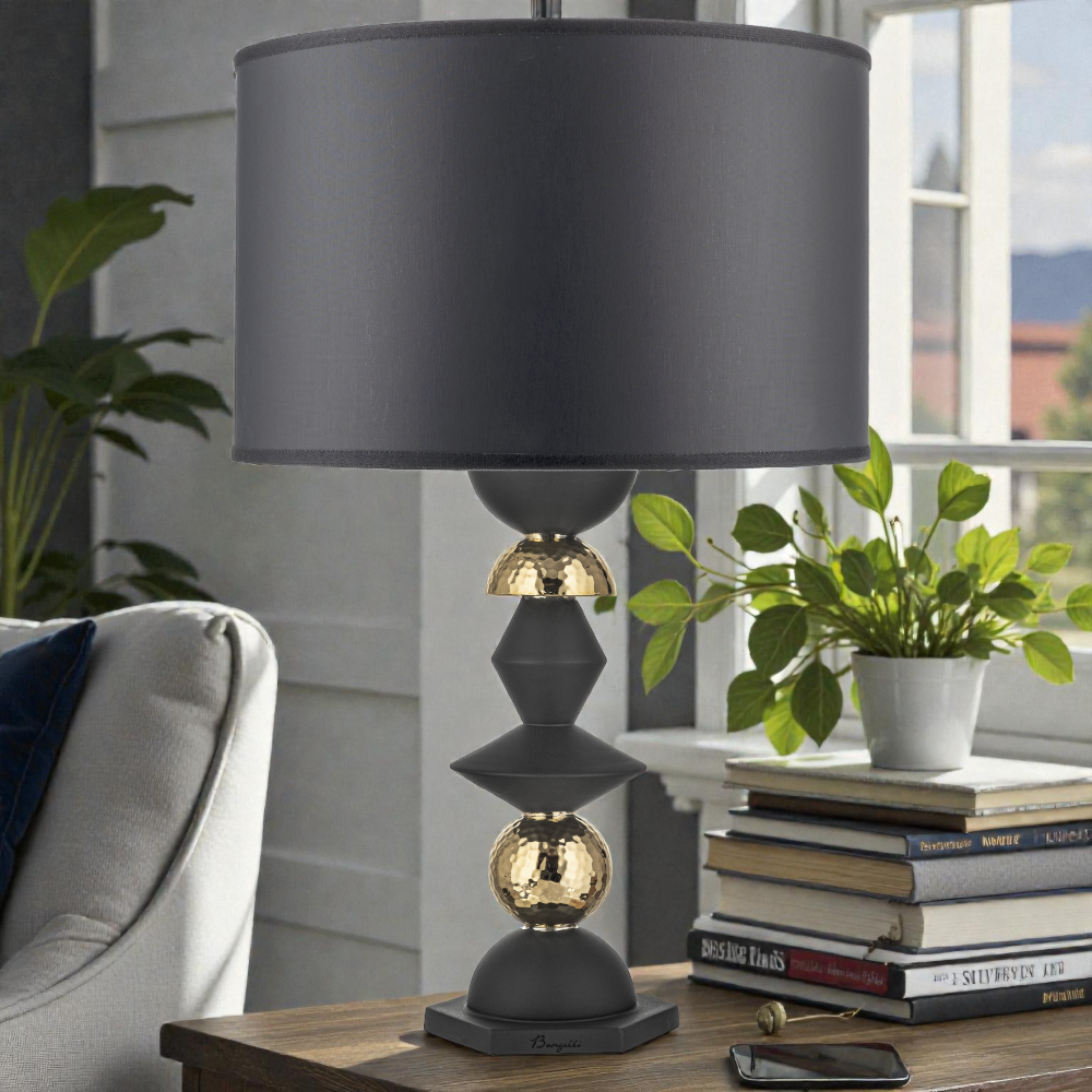 Lampada Liberty H.65 Nera Oro con Cappa Nera – Bongelli Preziosi - immagine 2