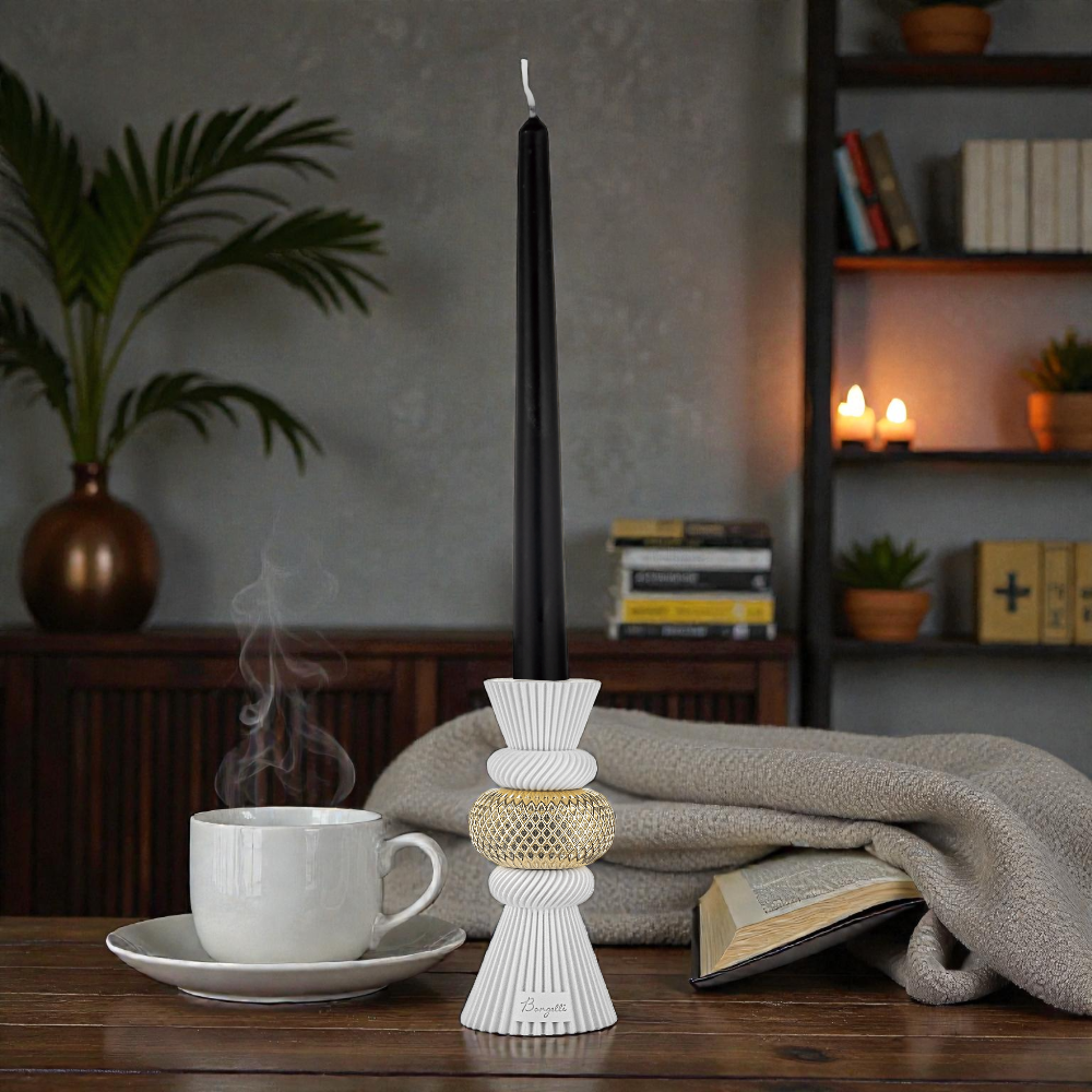 Portacandele Modular H.15 Bianco Oro – Bongelli Preziosi - immagine 2