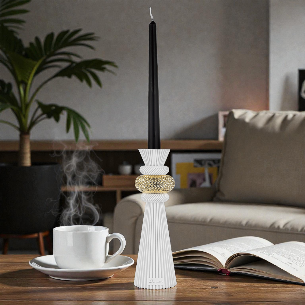 Portacandele Modular H.25 Bianco Oro – Bongelli Preziosi - immagine 2
