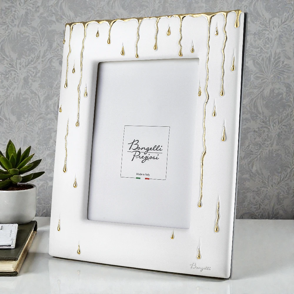 Portafoto Rugiada 15x20 Bianco Oro – Bongelli Preziosi - immagine 2