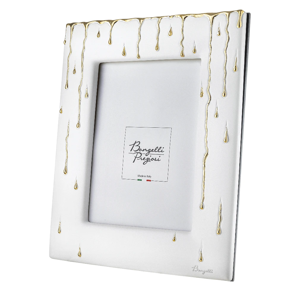 Portafoto Rugiada 15x20 Bianco Oro – Bongelli Preziosi
