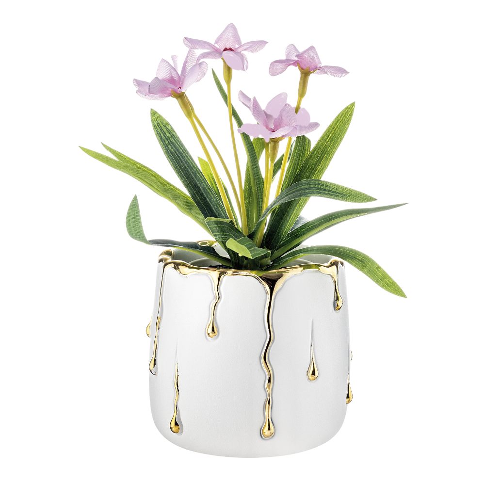 Vasetto Rugiada Bianco Oro Ø8 cm – Bongelli Preziosi