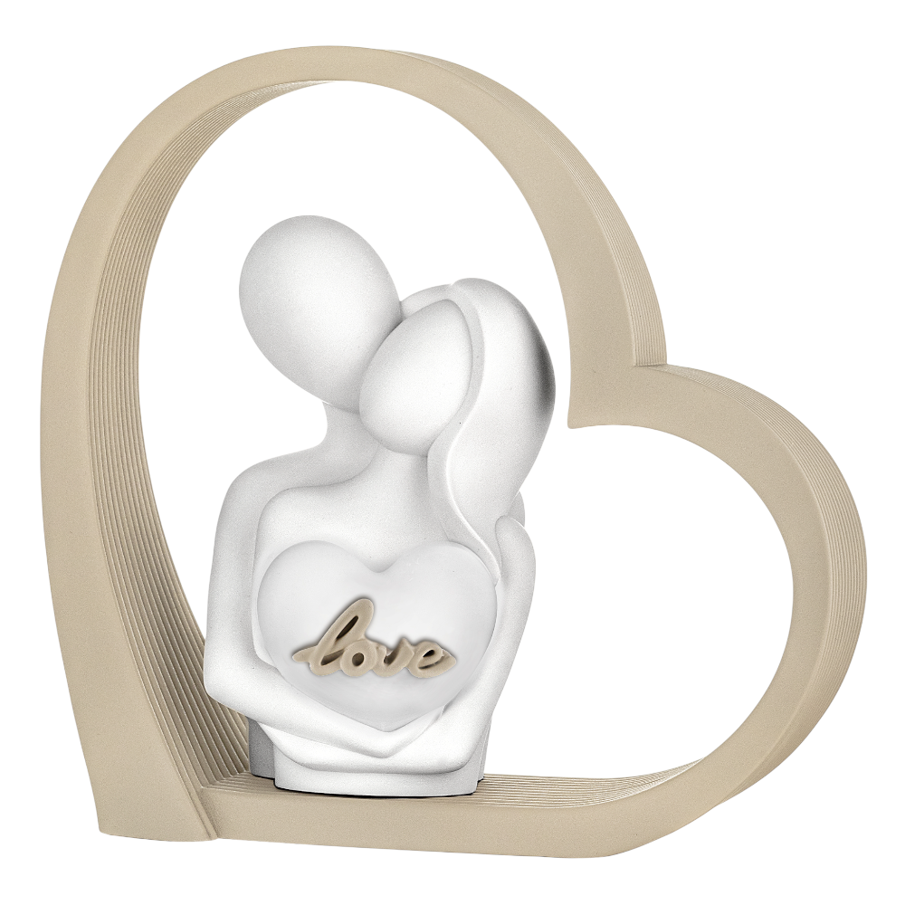 Scultura coppia cuore love nocciola 14x14 – Bongelli Preziosi
