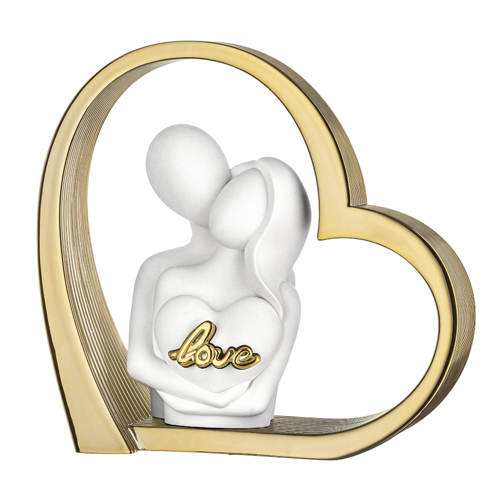 Scultura coppia cuore oro love 24x25 – Bongelli Preziosi