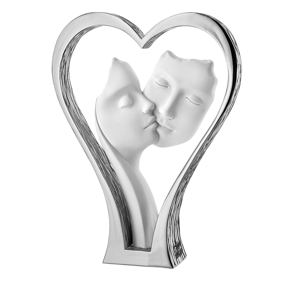 Scultura Coppia Cuore Alta Visi H.18 Argento – Bongelli Preziosi