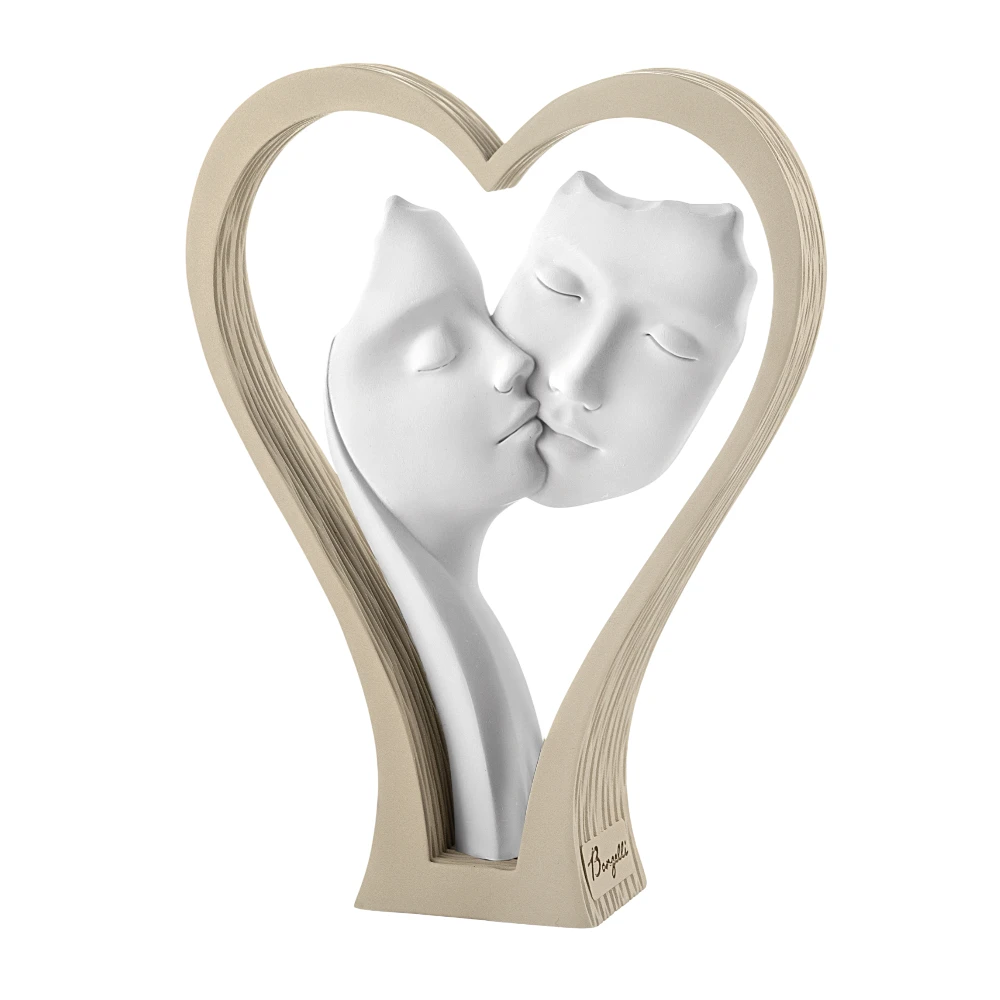 Scultura Coppia Cuore Alta Visi H 24 Nocciola – Bongelli Preziosi