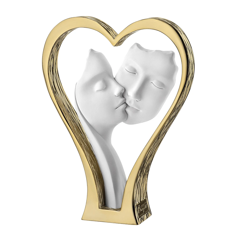 Scultura Coppia Cuore Alta Visi H.18 Oro – Bongelli Preziosi