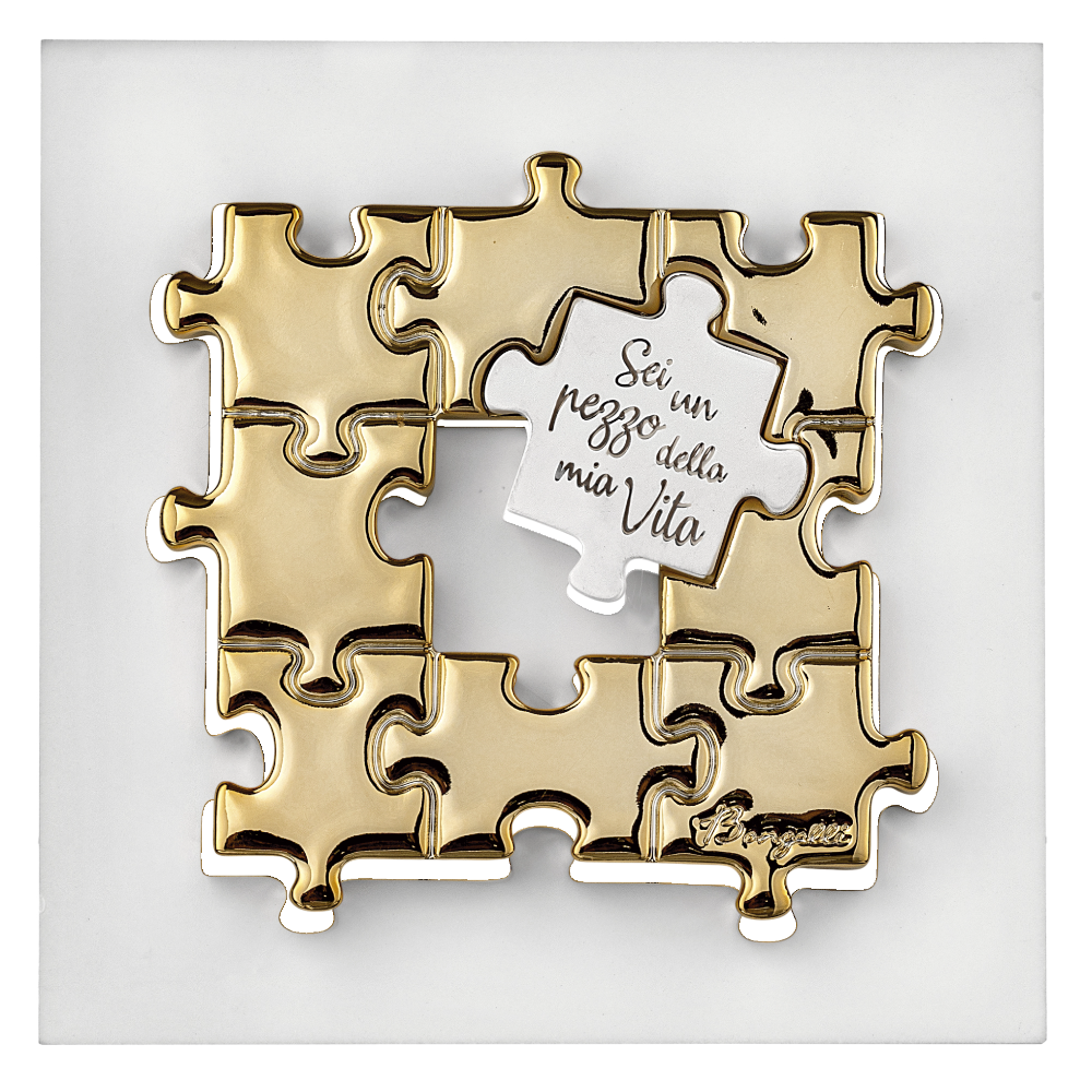 Quadretto Puzzle 15x15 Bianco Oro – Bongelli Preziosi