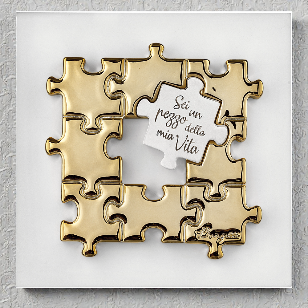 Quadretto Puzzle 15x15 Bianco Oro – Bongelli Preziosi - immagine 2