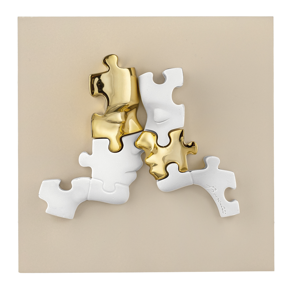 Quadretto Puzzle Visi 15x15 Nocciola Oro – Bongelli Preziosi