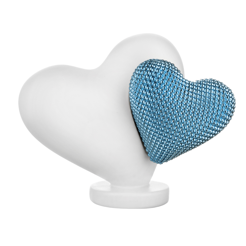 Doppio Cuore 11x9 Bianco Celeste – Bongelli Preziosi