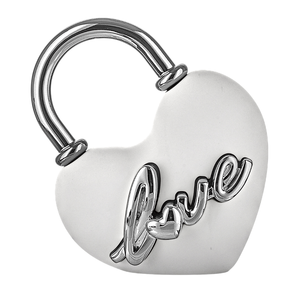 Lucchetto Cuore 10x9 Bianco Argento – Bongelli Preziosi
