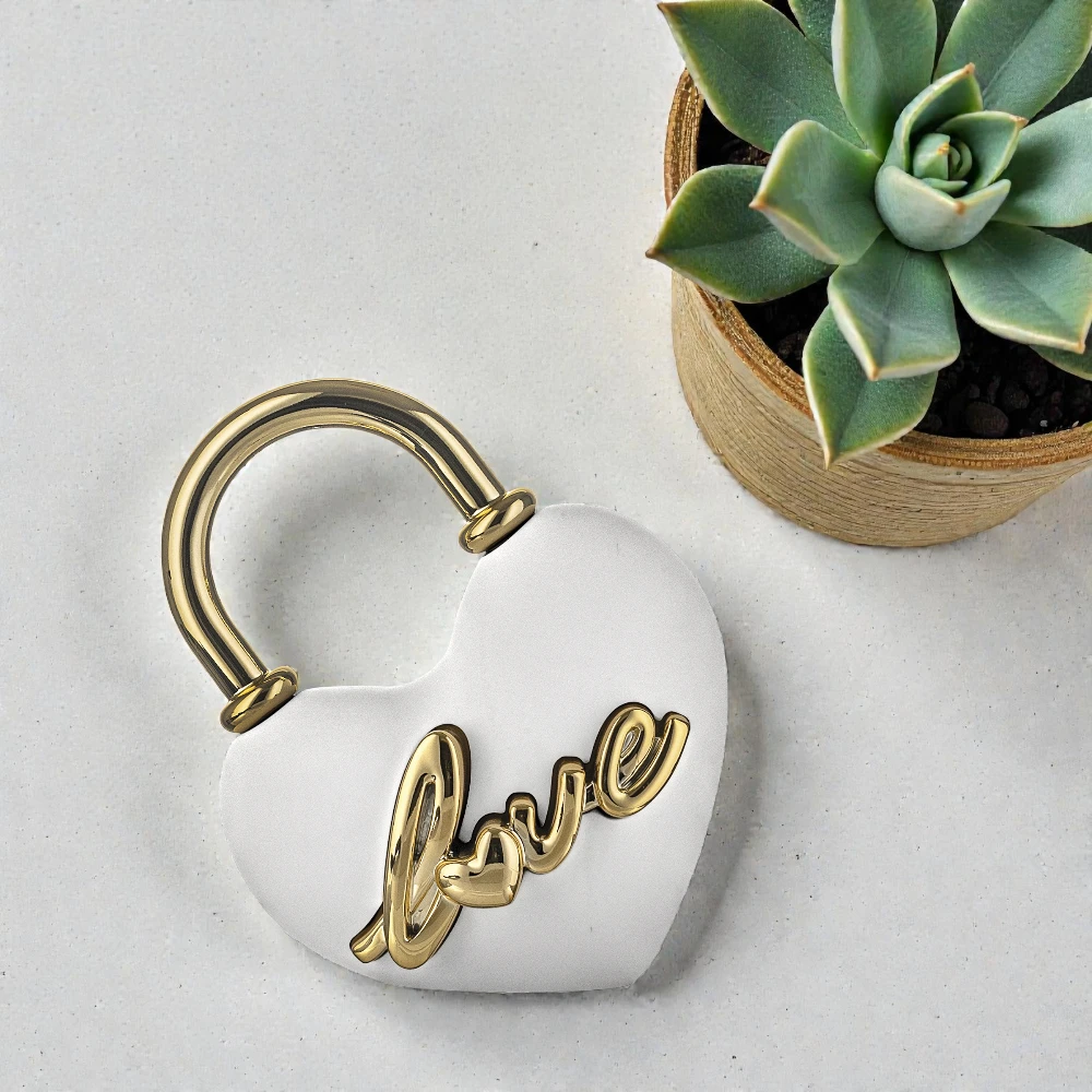 Lucchetto Cuore 14x13 Bianco Oro – Bongelli Preziosi - immagine 2