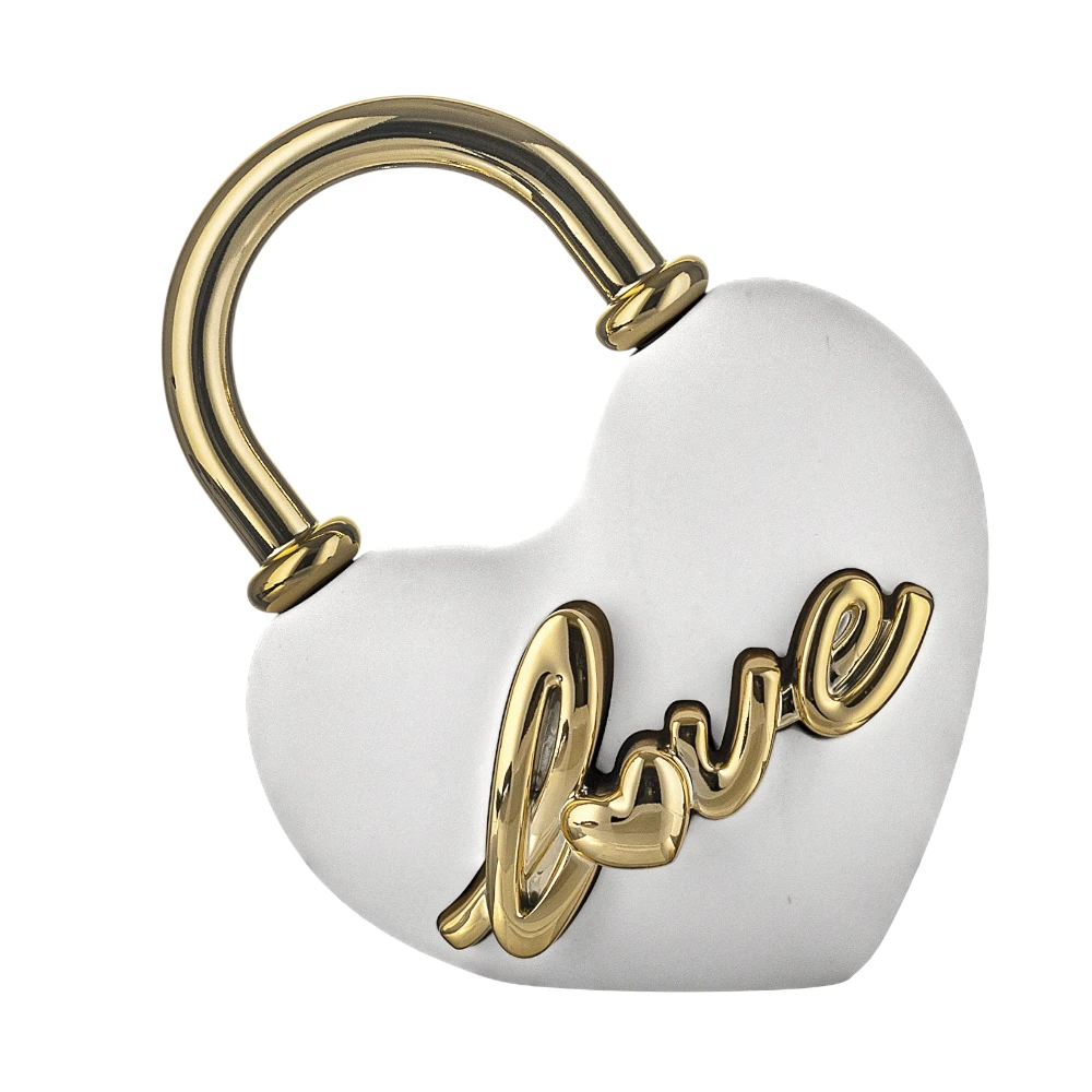 Lucchetto Cuore 14x13 Bianco Oro – Bongelli Preziosi