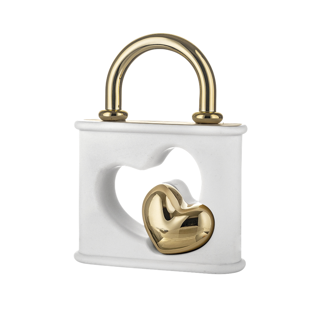 Lucchetto 12x16 Bianco Oro – Bongelli Preziosi