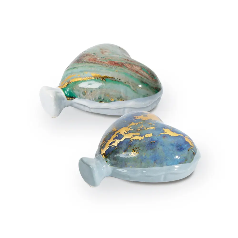 Cuore magnete - Bronzo - bomboniere - solidali - quadrifoglio