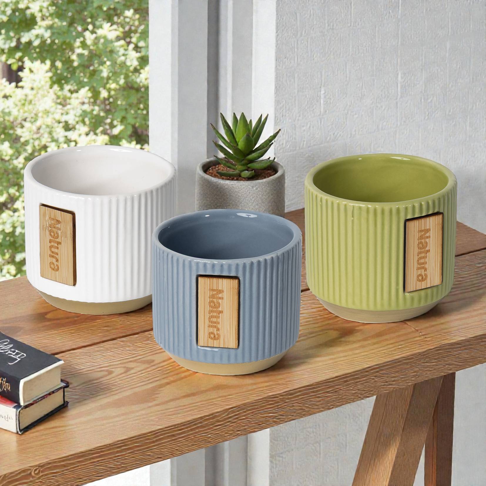 Porta piantine-DM7 H6-collezione Grafite - Bomboniere solidali Quadrifoglio - immagine 2