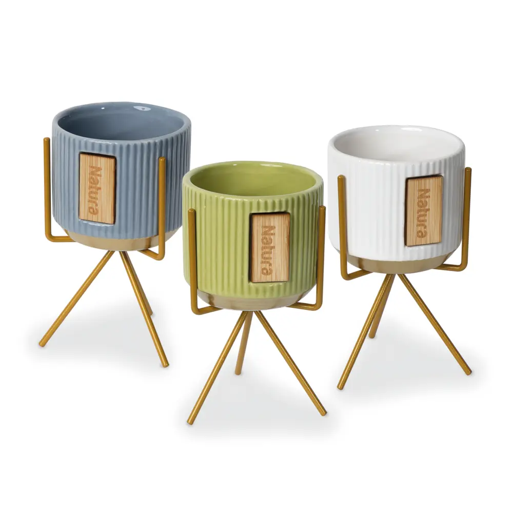 Porta piantine con stand-DM7 H13-collezione Grafite - Bomboniere solidali Quadrifoglio