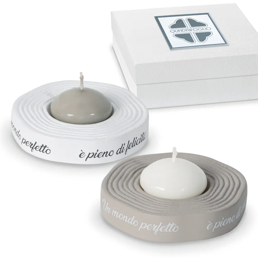 Porta candela DM11-collezione Rubino- Bomboniere solidali Quadrifoglio