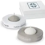 Porta candela DM11-collezione Rubino- Bomboniere solidali Quadrifoglio