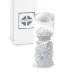 Tubo Rosa Bianca-cm6x16-collezione Platino - Bomboniere solidali Quadrifoglio