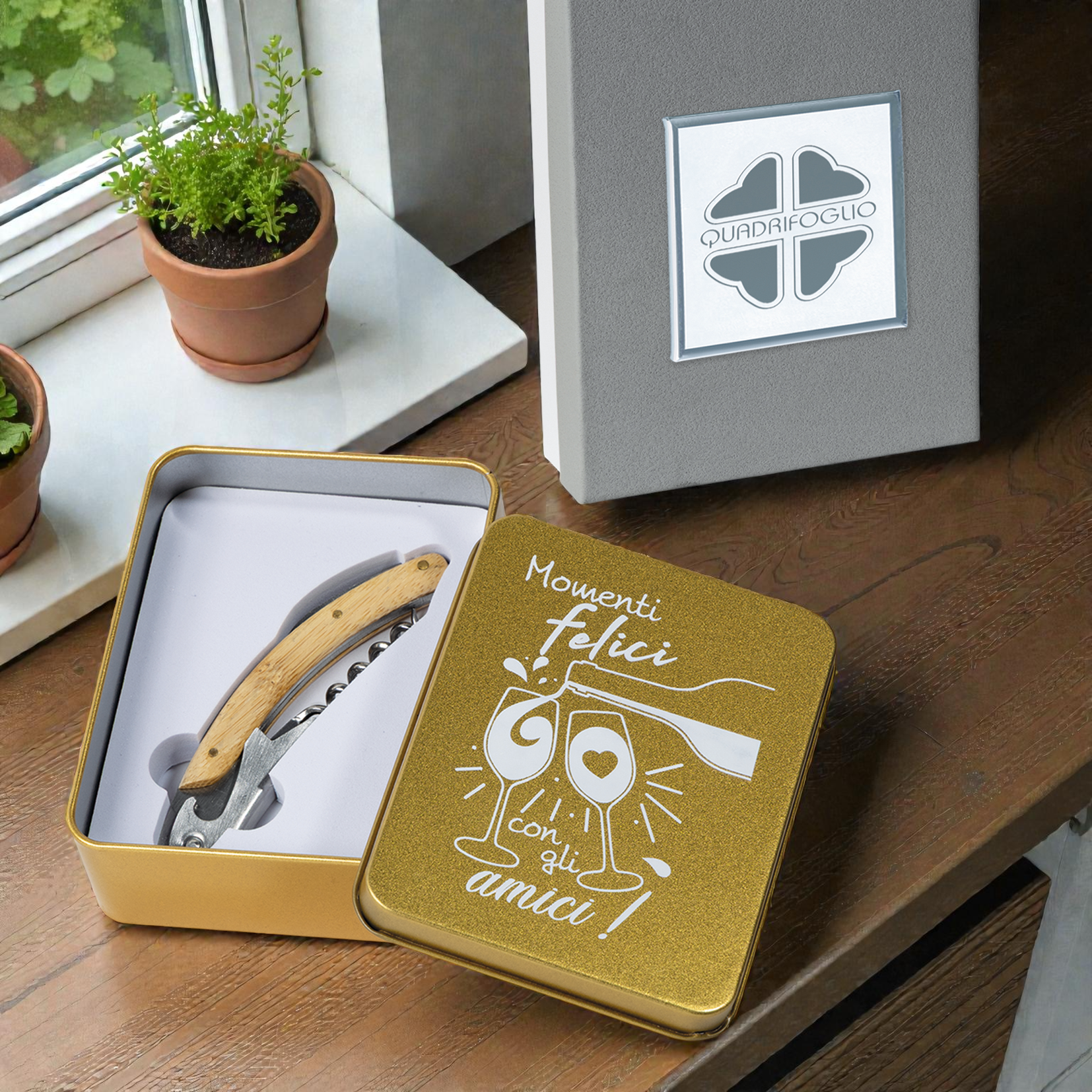 Set cavatappi 10x13-collezione Rame- Bomboniere solidali Quadrifoglio - immagine 2