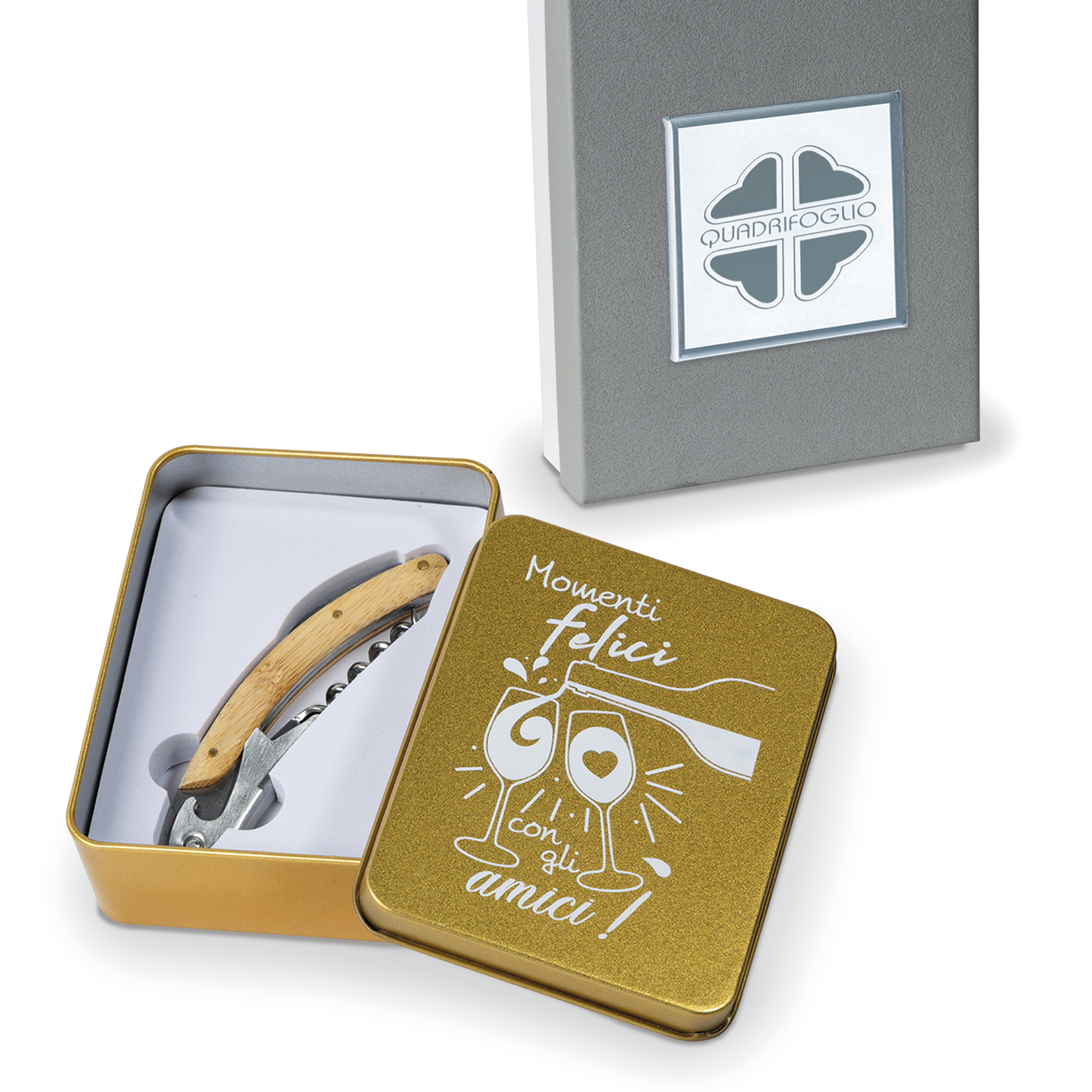 Set cavatappi 10x13-collezione Rame- Bomboniere solidali Quadrifoglio