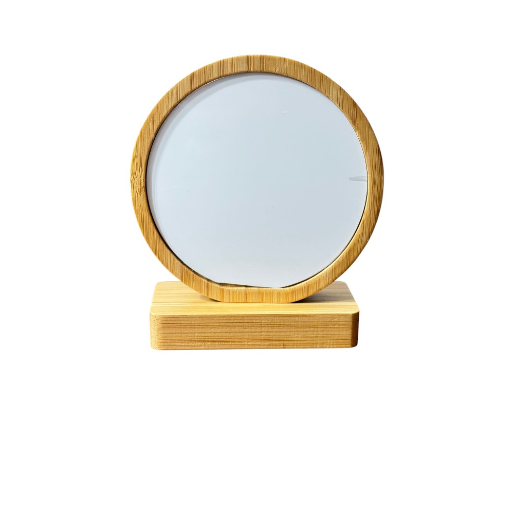 Portafoto in bamboo tondo girevole personalizzabile - immagine 2