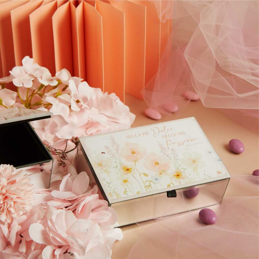 Portagioie floreale rosa - Bomboniere Claraluna