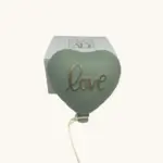 Palloncino Cuore Verde con scritta Love con Scatola Bomboniere AD