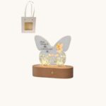 Lampada Led con Plexi Farfalla con Fatina Lilla con shopper Bomboniere AD
