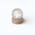Sfera piccola Il Piccolo Principe con base legno led