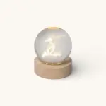 Sfera grande calciatore con base legno led