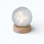 Sfera grande Il Piccolo Principe con base legno led