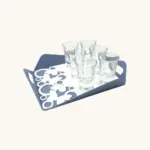 Vassoio con 6 Bicchierini Farfalla Blu Serie Aurora Bomboniere Negò