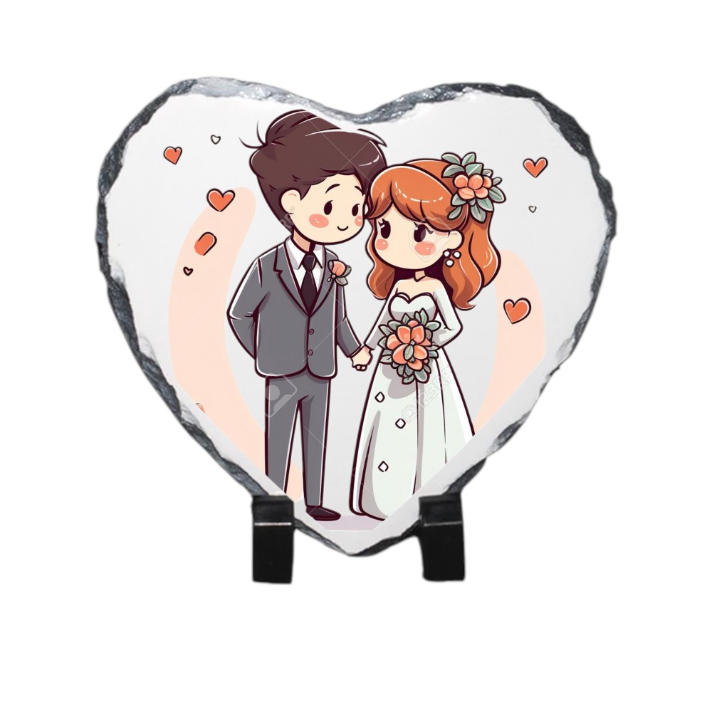 Foto su pietra cuore personalizzata con immagine