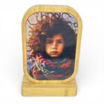 Portafoto in bamboo rettangolare girevole personalizzabile