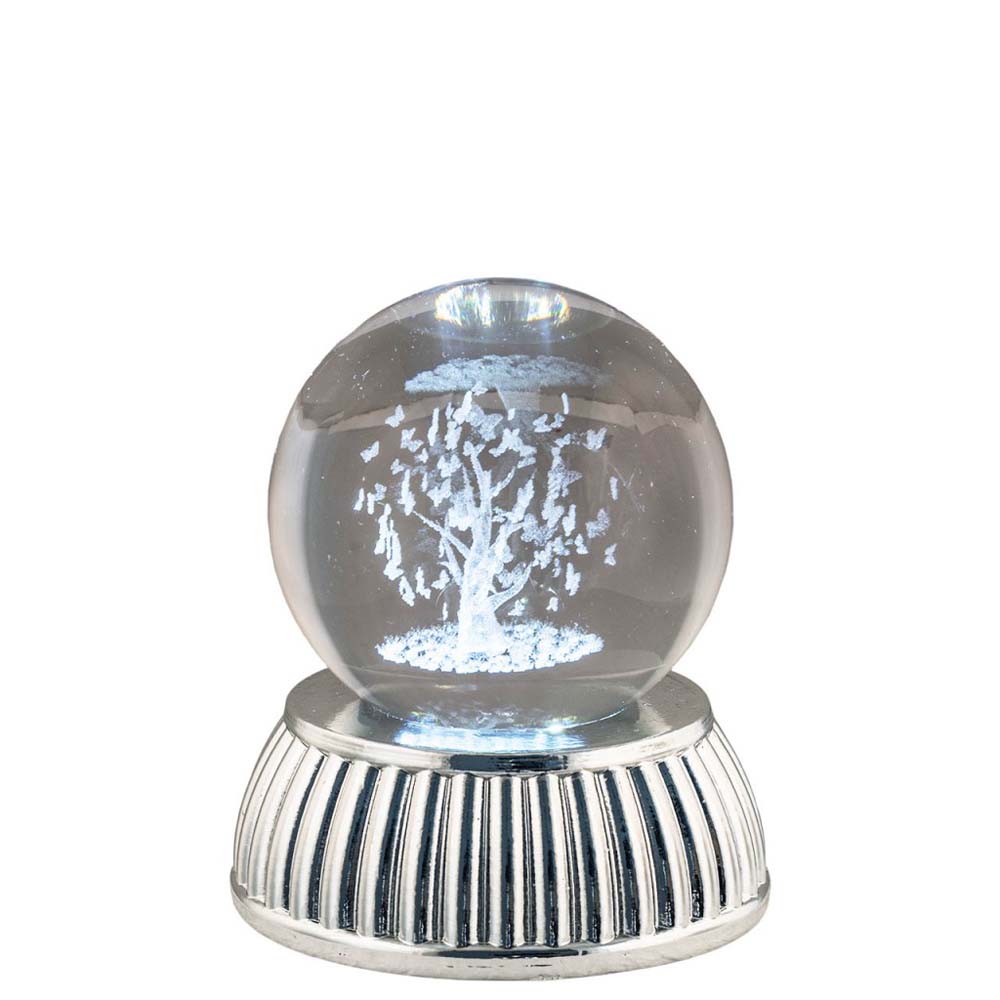 Sfera di cristallo Bagutta 7x8 cm - Albero con farfalle