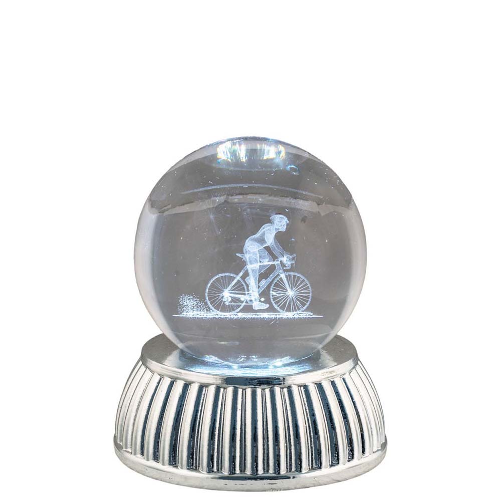 Sfera di cristallo Bagutta 7x8 cm - Ciclista