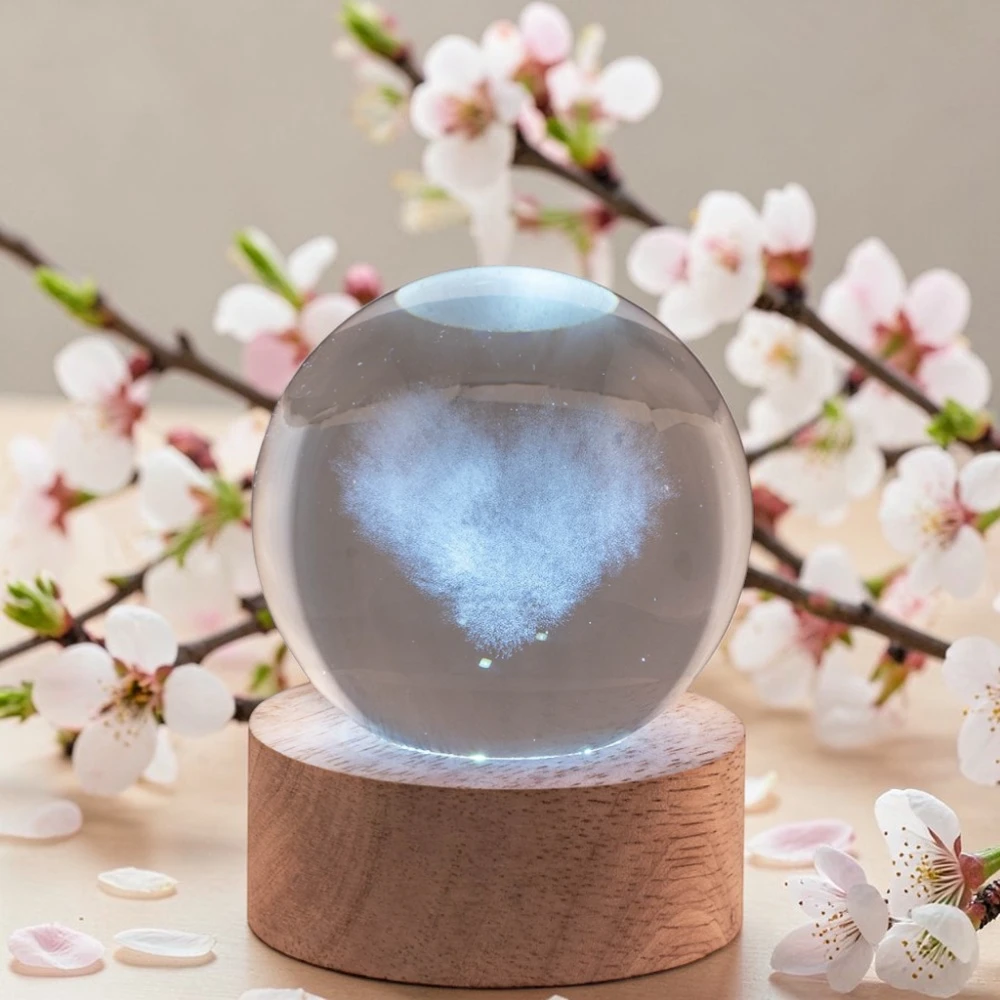 Sfere Led di Cristallo Cuore "cm 6" Bomboniere Bagutta - immagine 2