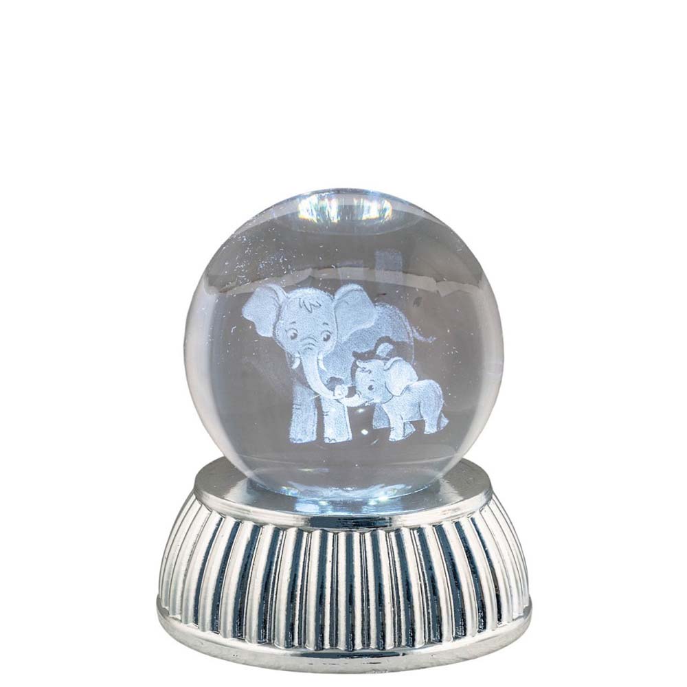 Sfera di cristallo Bagutta 7x8 cm - Elefanti